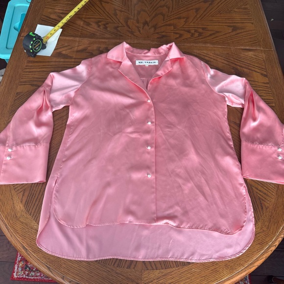 Mr. Larkin Tops - Mr.‎ Larkin Pink long sleeve 100% silk with pearls